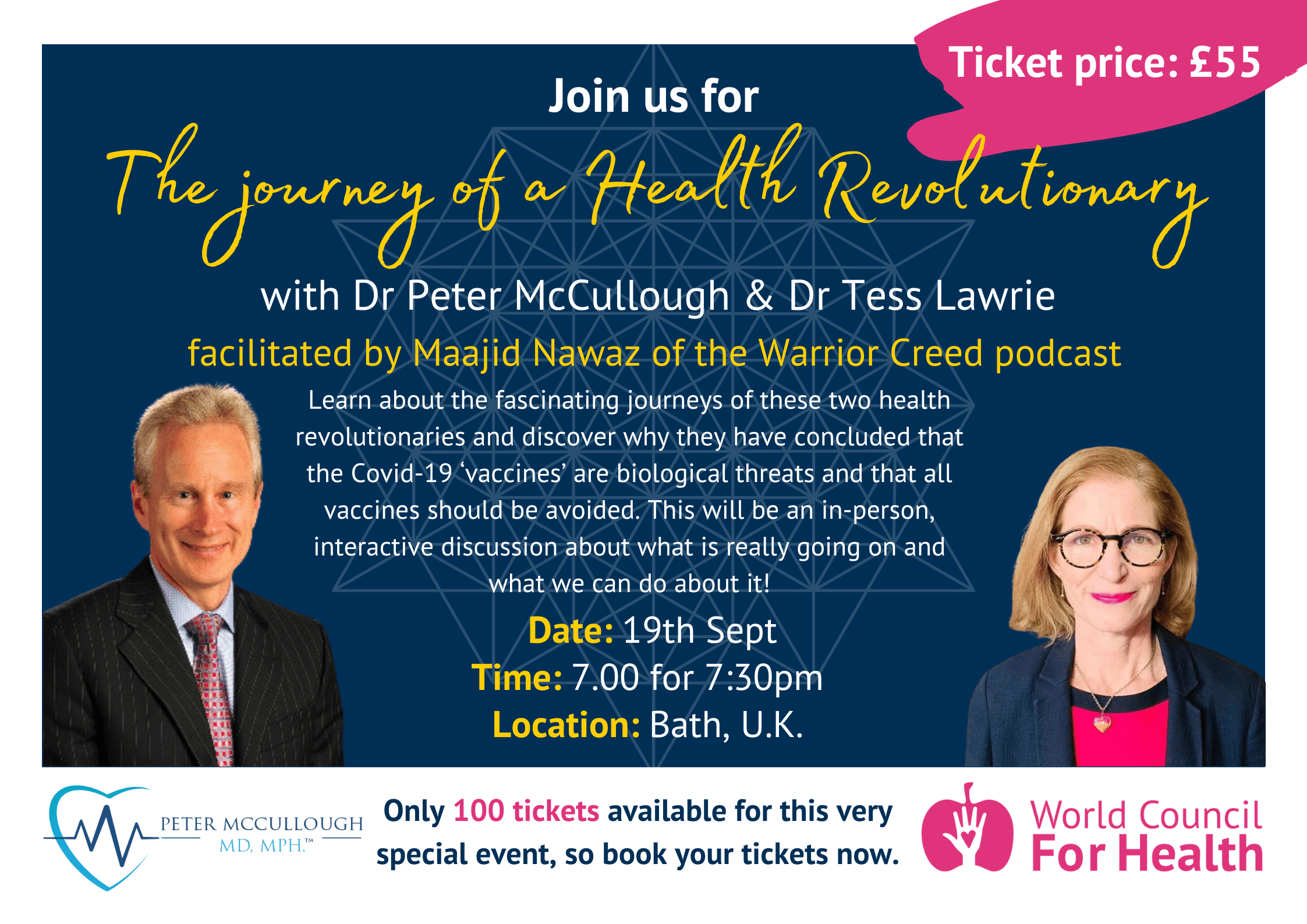 Special Event LIVE Fundraiser: The Journey of a Health Revolutionary; an audience with Dr Peter McCullough and Dr Tess Lawrie